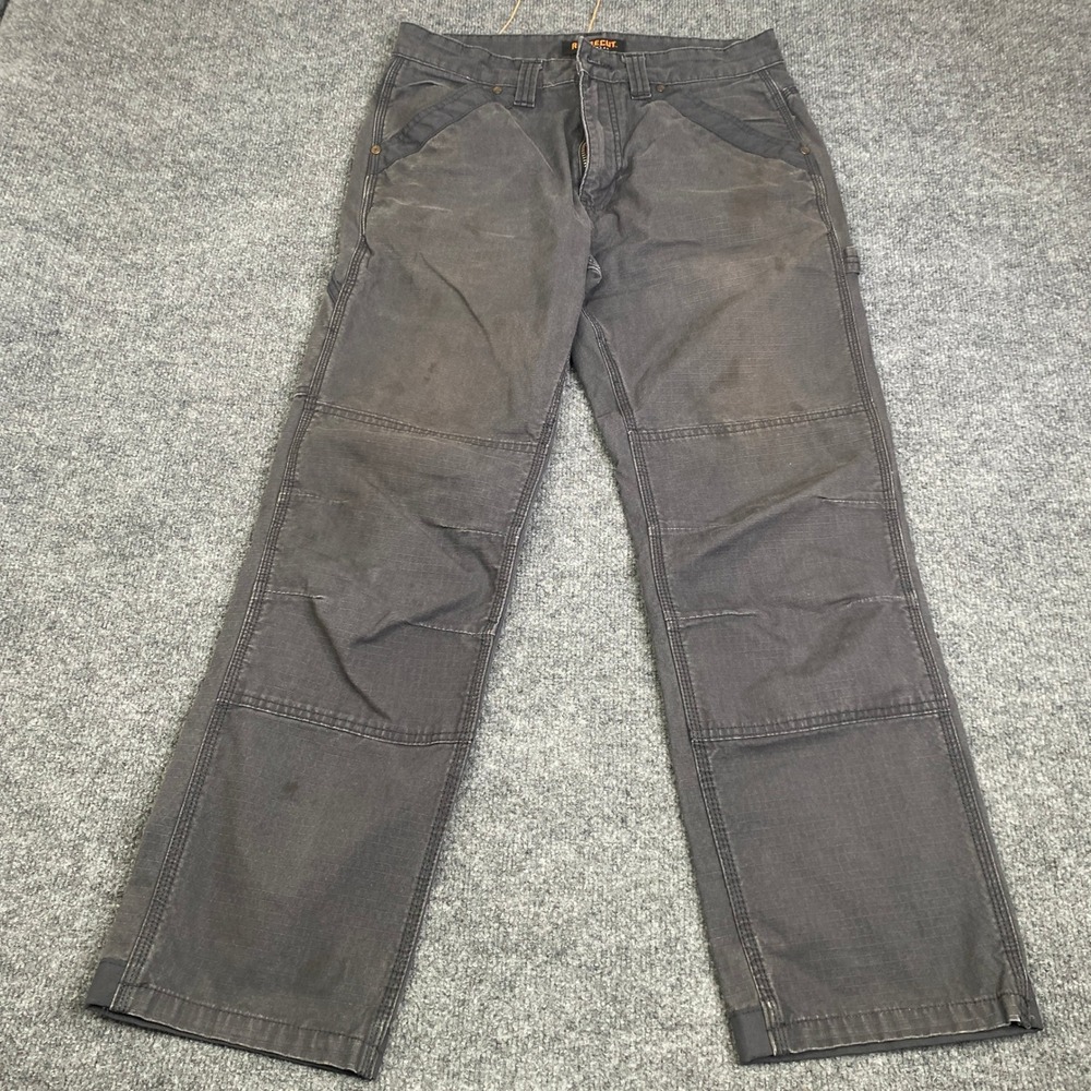 Ridgecut Toughwear Mens 32x30 Gray Ripstop Utility Work Pants Double Knee